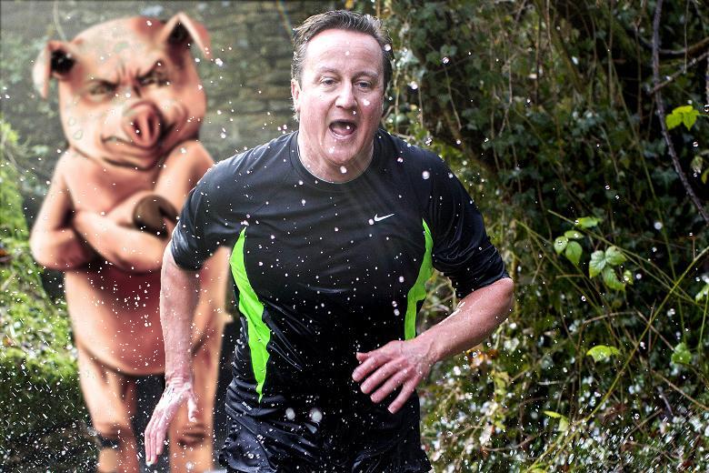 danielmwright's tweet photo. "You better run, boy" #DavidCameron #Pigs #WhyDavid http://t.co/WNfIfHufwz