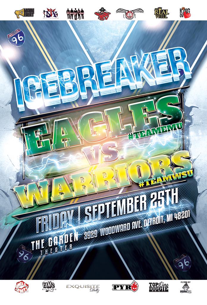 50Barz's tweet photo. Hell yeaโผ๏ธ#WsuIceBreaker & #EmuIceBreaker This Friday @ GardenTheatre 2000+Expected $10 b4 10 http://t.co/SmOuXO2lqH https://t.co/EG87CJyRp7