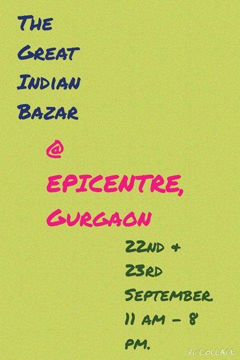 ModstreetWorld's tweet photo. The Great Indian Bazar @Epicentre_Ggn,starts tomorrow @11am.
#modstreet #YourFashionMap #AllDesignersOneAddress http://t.co/5LtYxmAYEl