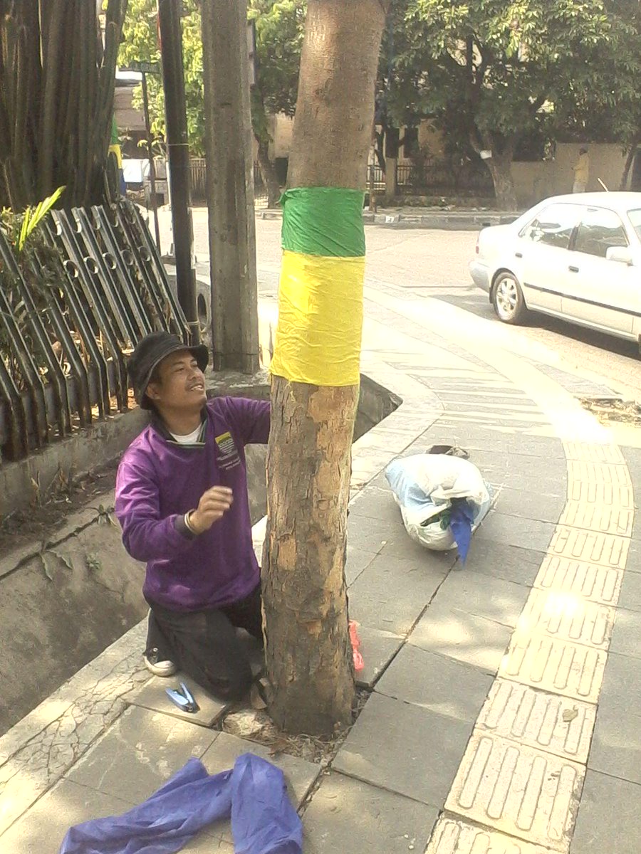 KBurangrang's tweet photo. Penyarungan Pohon di Wilayah Kel Burangrang terutama di jalan protokol untuk menyambut Hari Jadi Kota Bandung Ke 205 http://t.co/PEIRVPSIJi