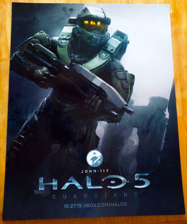 Unyshek's tweet photo. [GIVEAWAY] Limited Edition @Halo 5: Guardians Poster! #Halo5

RULES: Follow &amp; RT to win! http://t.co/WsAccr1d4X