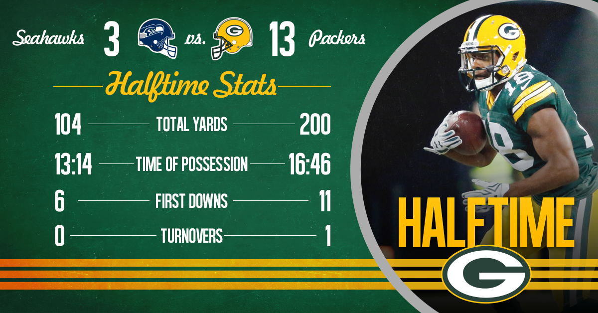 Halftime stats #SEAvsGB