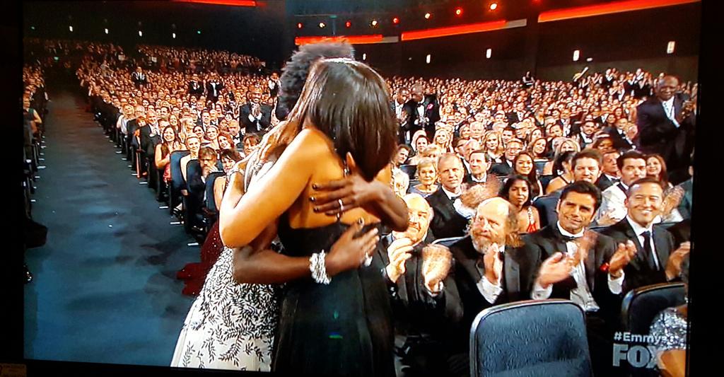 makhondlovu's tweet photo. "The only thing that separates women of color is opportunity." This hug btwn Viola and Taraji is so beautiful! #Emmys http://t.co/hE5OuUQwDt