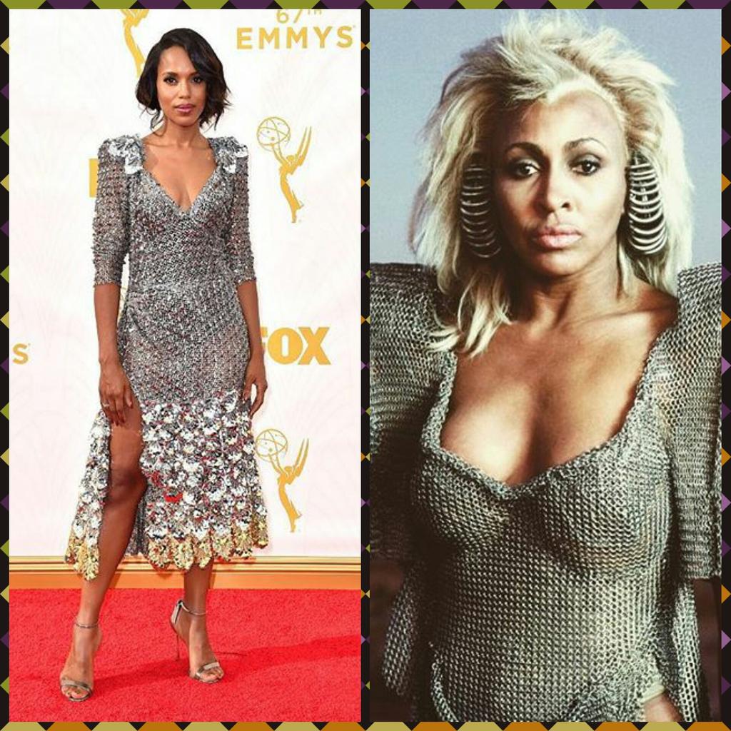 LisaBFAB's tweet image. I loved #KerryWashington dress. But I cannot be the only one who thought of #auntieentity #madmax #Emmys