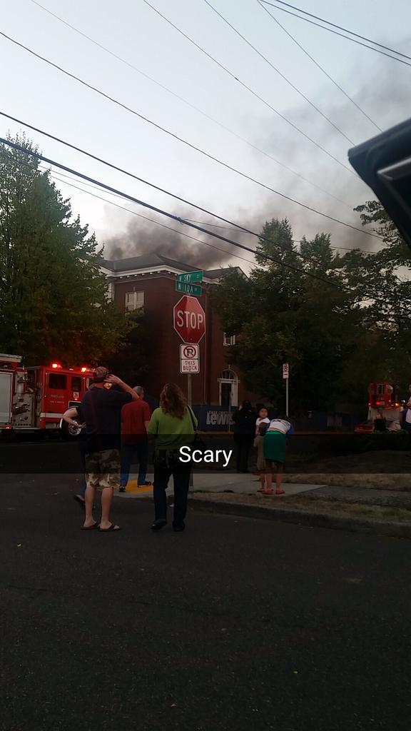 BREAKING NEWS ROOSEVELT HIGH SCHOOL IN PORTLAND OREGON NOW ON FIRE