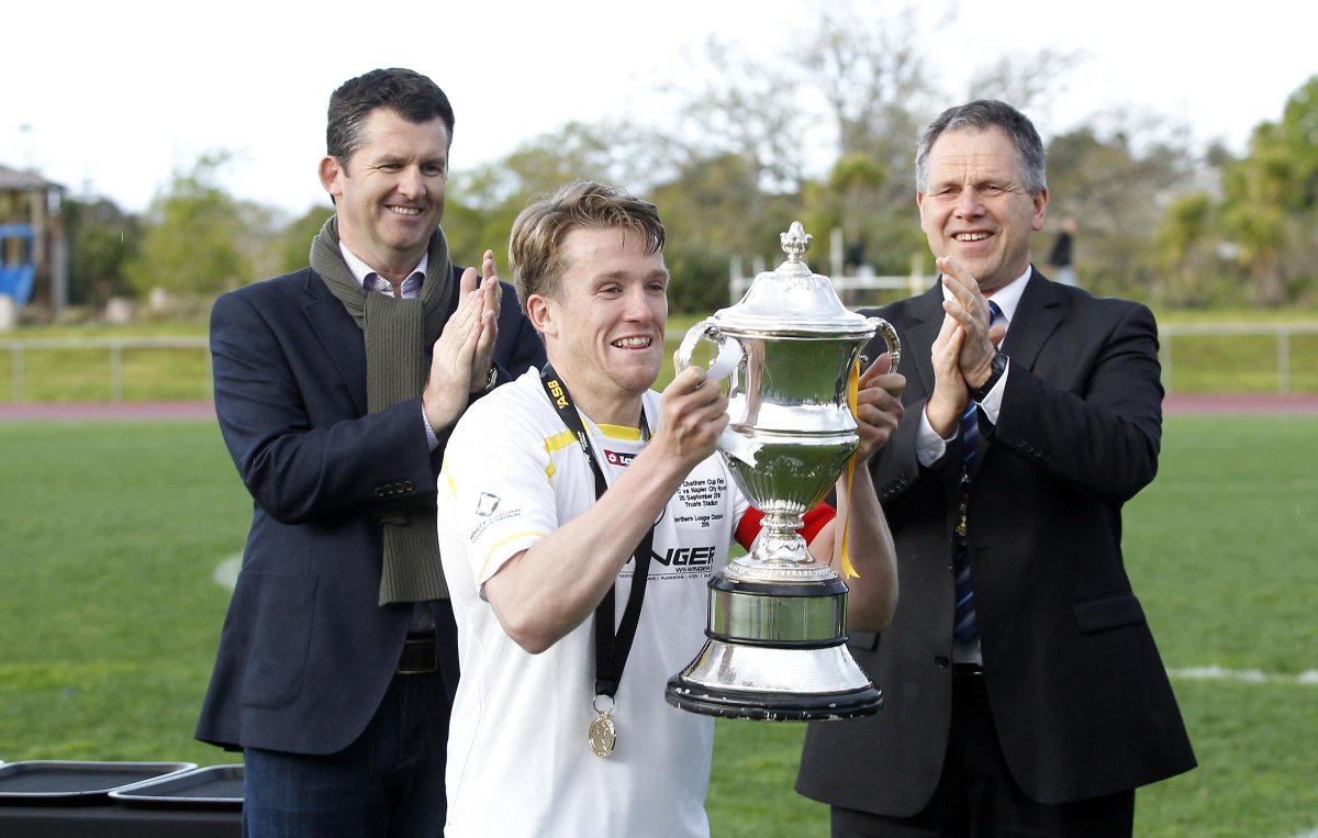 AUDIO l Listen to <a href="/ESAFC/">Eastern Suburbs AFC</a> captain Tom Shaw after Sunday's dramatic win bit.ly/1Ko4Eid #EASvNCR <a href="/PhotosportNZ/">photosport.nz</a>