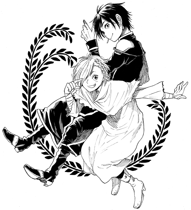 よしなりさん(@__y_s_n_r )のクレー兄弟描かせてもらいまっした～ 普段描かないキャラデザ勉強なるます…!イケメン兄弟の物語胸熱です!原稿頑張ってくださいー!!
シュッ( ・∀・)ノ ---===納品 