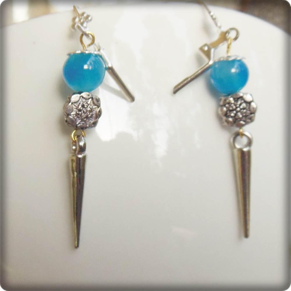 CaritaSiren's tweet image. Silver spikes roses leverbacks, blue turquoise shades stones,antique… etsy.me/1iF1TzN #Etsy #FacebookTwitter