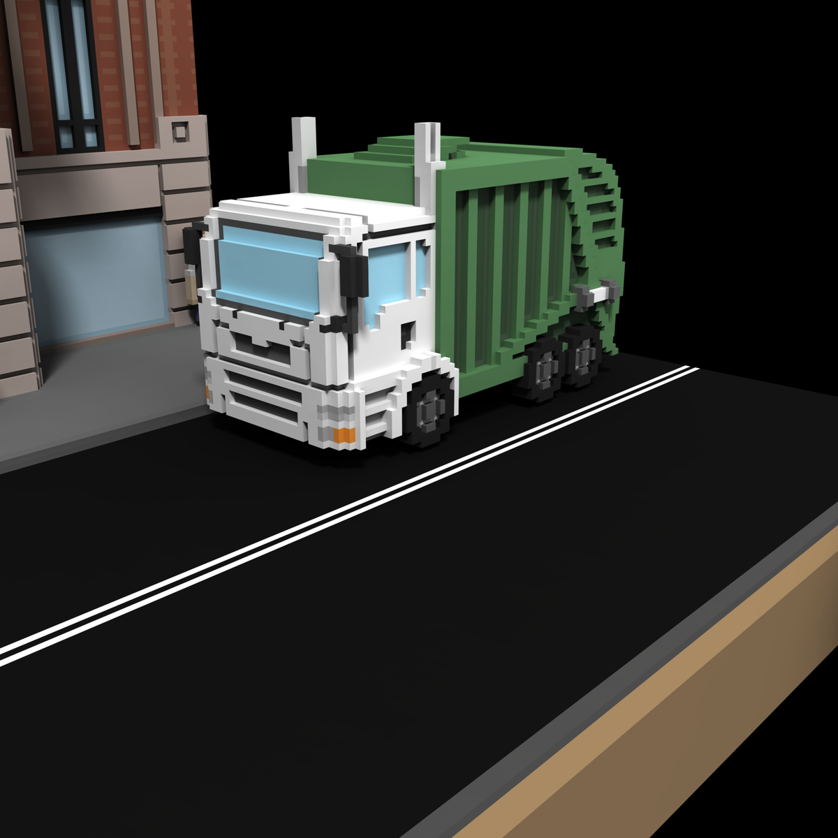 Voxels's tweet photo. done with the garbage truck, now to figure out standard car designs without many curves http://t.co/pwbVjsXJ2f