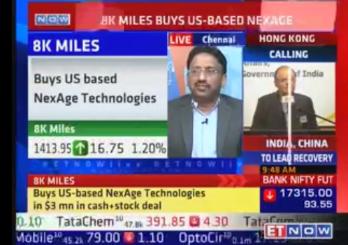 ETMarkets's tweet photo. #8KMiles buys US-based #NexAge Technologies; Stock up 1.2% http://t.co/EZZr0HDtfs