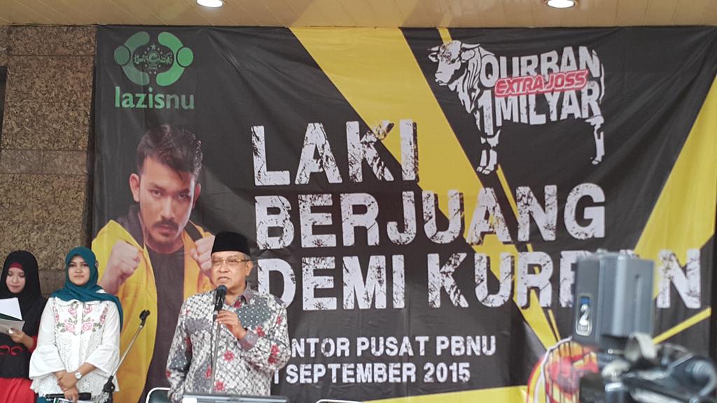 Sambutan Ketum PBNU KH <a href="/saidaqil/">Said Aqil Siroj</a> dlm acr penyerahan Qurban 1 Milyar Extra Joss di kantor PBNU