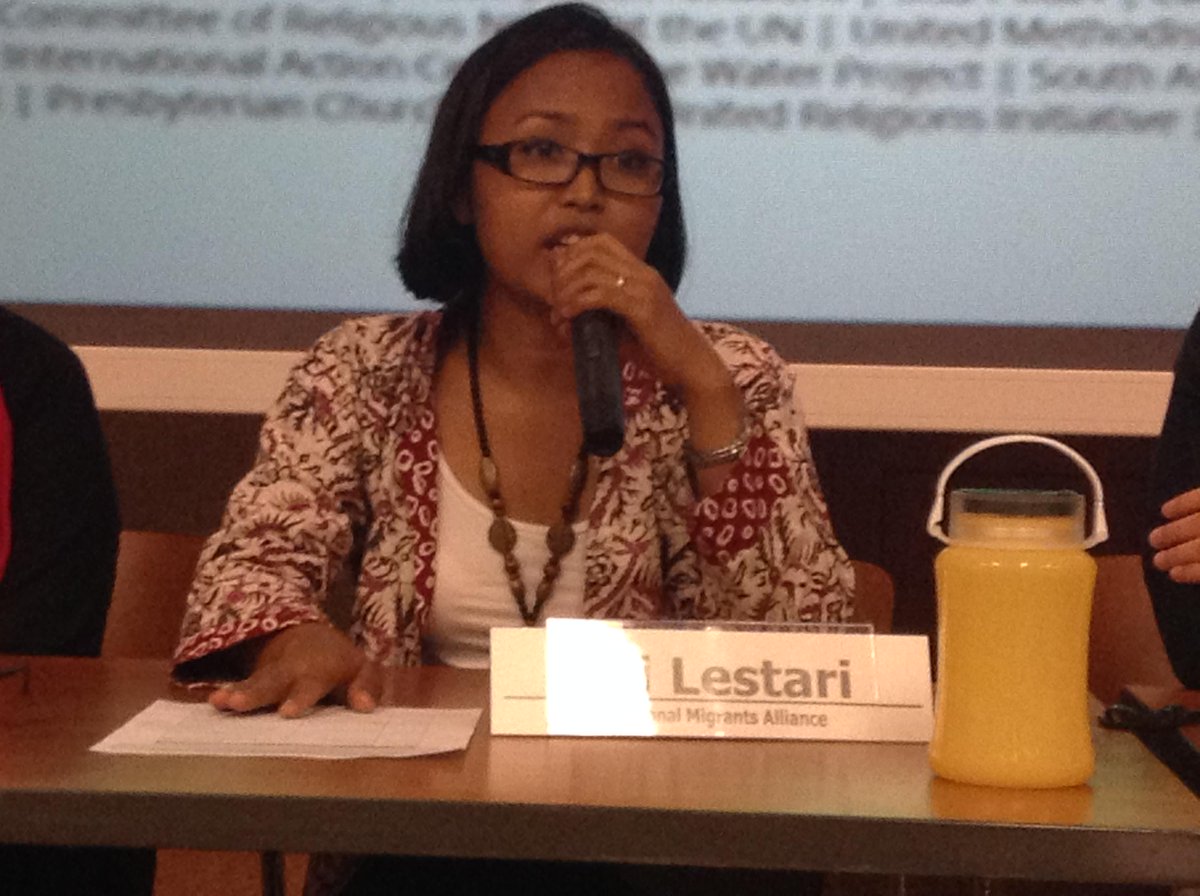 Lestari of IMA and CPGSD: summit denies voice of migrants, women and the poor on #post2015 #developmentjustice