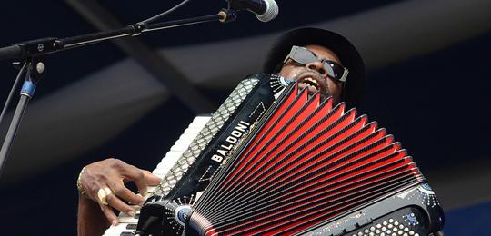Happy birthday C. J. Chenier, born this day in Port Arthur, Texas.  Photo by Hunter King. 