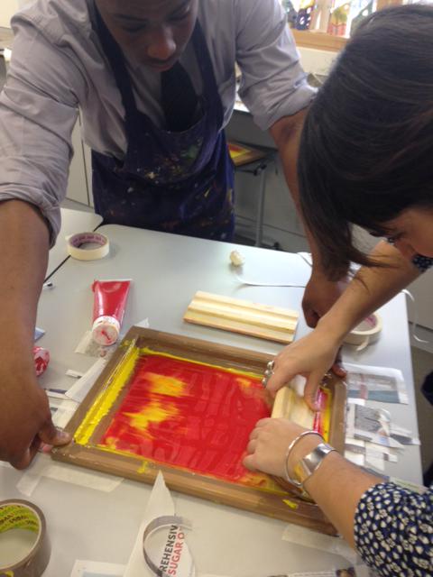 ArkAcademy's tweet photo. Screen printing in Art proved popular w/Year 12 - it's not just Primary who like to get a bit messy! :) #PrintPerfect http://t.co/rofGqIuRfP