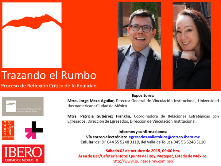 Somos_Ibero's tweet photo. #ASEUIA 4º Desayuno Conferencia Networking este sábado 3 Octubre, TRAZANDO EL RUMBO - ASISTE ! #SomosIBERO @IBERO_mx http://t.co/fiEz6L5Oyy