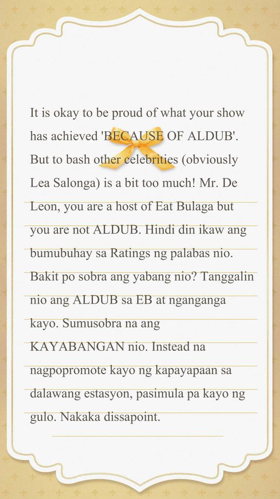 TheAndreiReyes's tweet photo. To Mr Joey De Leon. Please take time to read. @AngPoetNyo http://t.co/eWWTcpyoV2