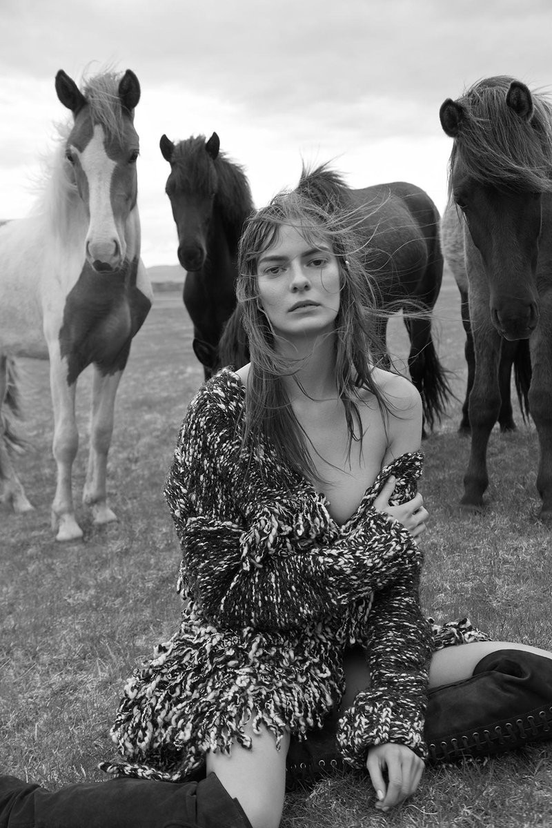 Agata Pospieszynska shot Dasha Denisenko in the Icelandic wilderness for <a href="/lofficiel_ch/">L'Officiel Schweiz</a>