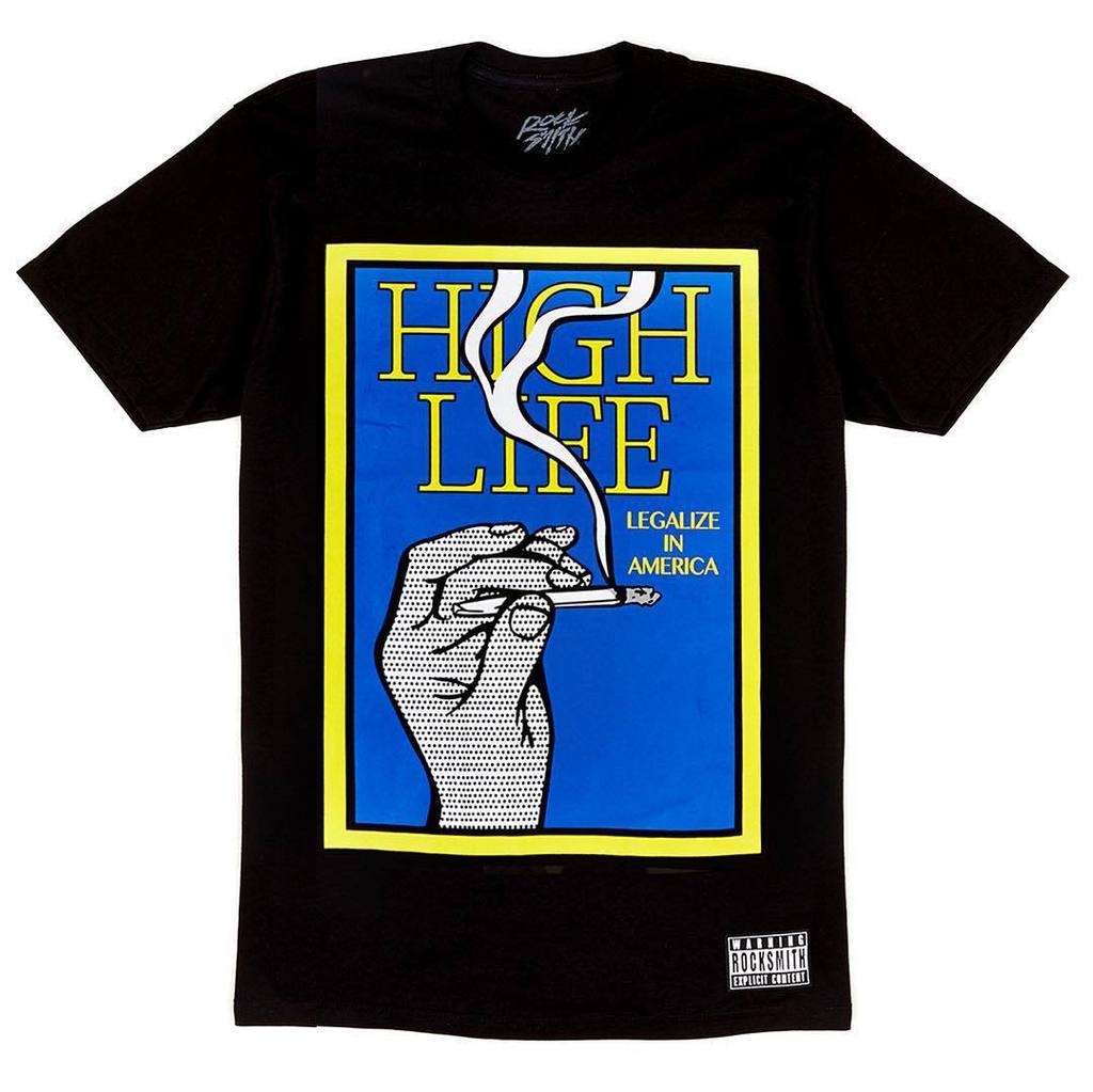 Rocksmith's tweet photo. High Life Tee in stores for this weekends #laney14s release. #Rocksmith #Kickstrike #legal… http://t.co/c3mVNHdhcS http://t.co/98XjoQ7VQ2