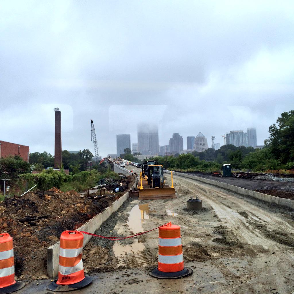 alleypc's tweet photo. Looking out on the Blue Line Extension...amazing to watch this construction connect our city! #CLTtransit #CLTgrowth http://t.co/fv9TvUHW4Q