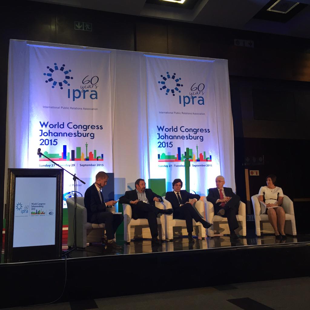 fleishmanZA's tweet photo. @kevin_welman facilitating a discussion around the decline of trust with 4 incredible speakers #IPRAChat #IPRA2015 http://t.co/dKJEXWpil1
