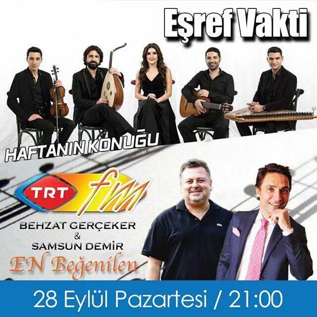 cansuyilmaz13's tweet photo. Eşref Vakti Bu Aksam saat 21'de @TRTFM 'de En Beğenilen programına konuk oluyor! @BehzatGerceker @SamsunDemir http://t.co/fKl8aydNz3
