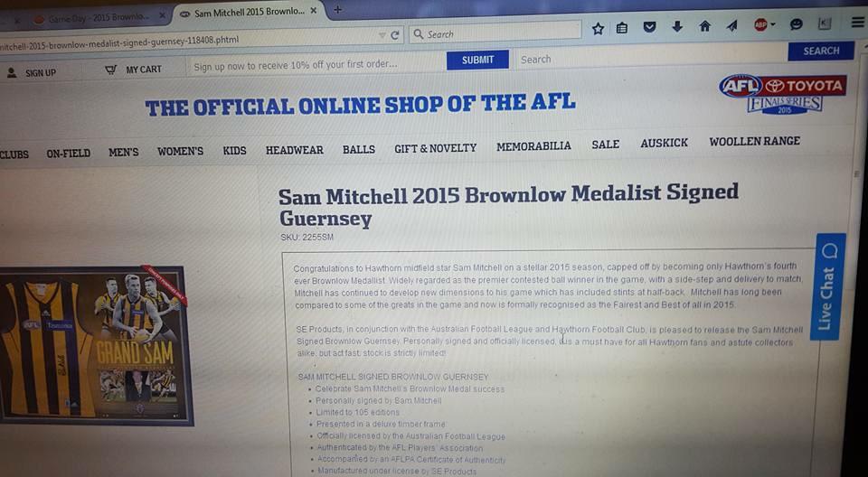 Has <a href="/AFLBrownlow/">The Brownlow Medal</a> gone early with the result @SENfooty