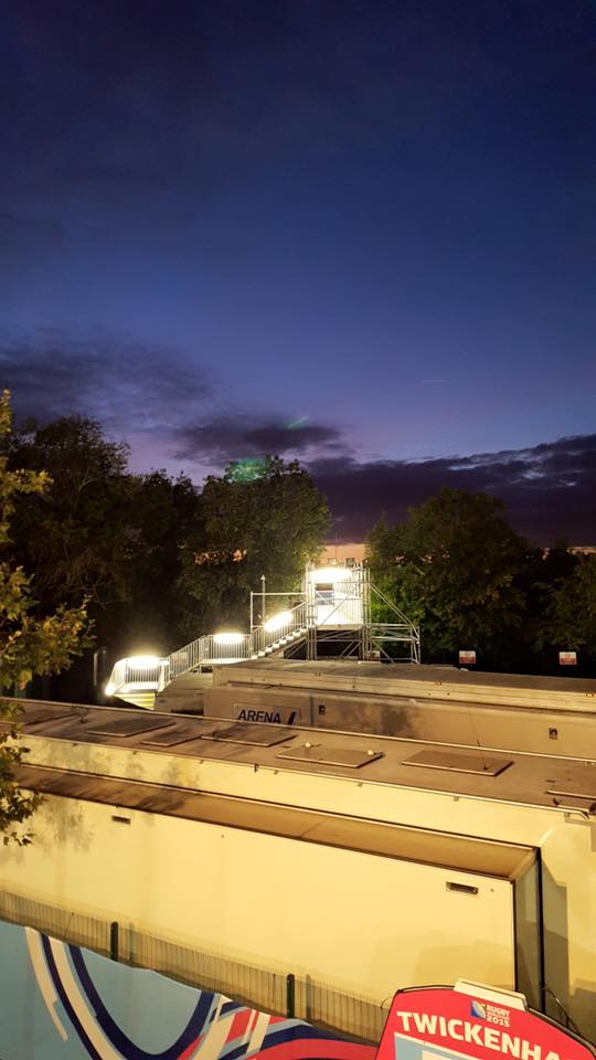 overlayevents's tweet photo. Overlay pedestrian bridge — at Twickenham Stadium. http://t.co/BsU2Qj7x82