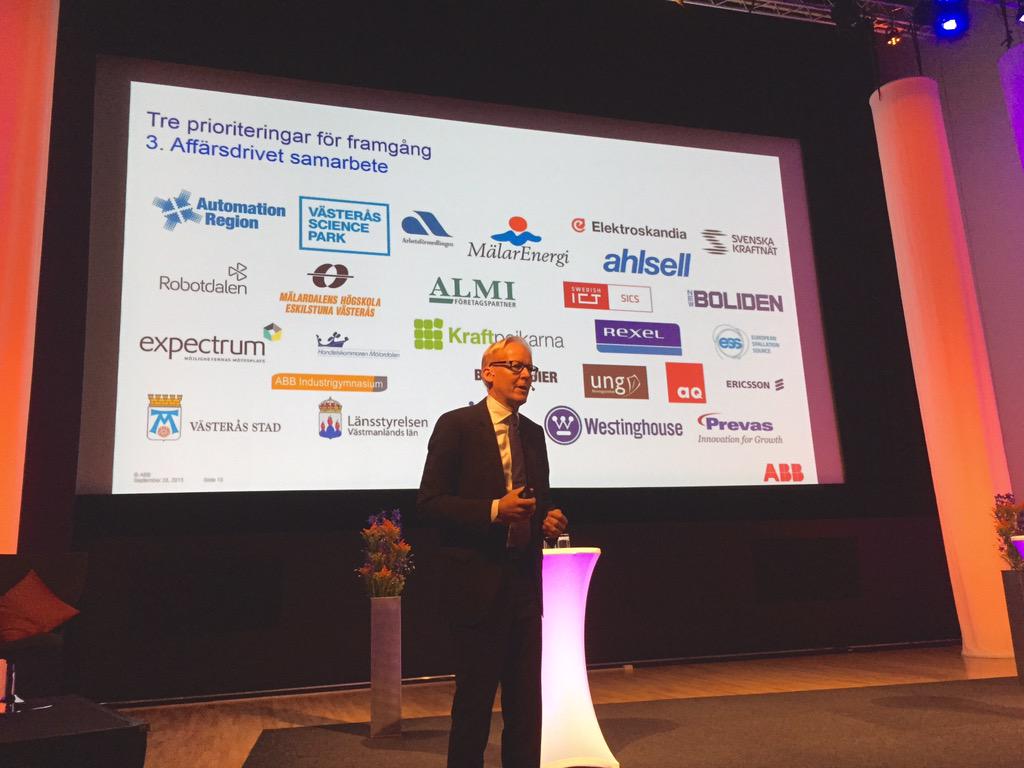 ABBSverige's tweet photo. 'Ett aktivt näringsliv som vi har här är otroligt viktigt!' @J__Soderstrom #Storanaringslivsdagen http://t.co/Ntpf5CZPOc