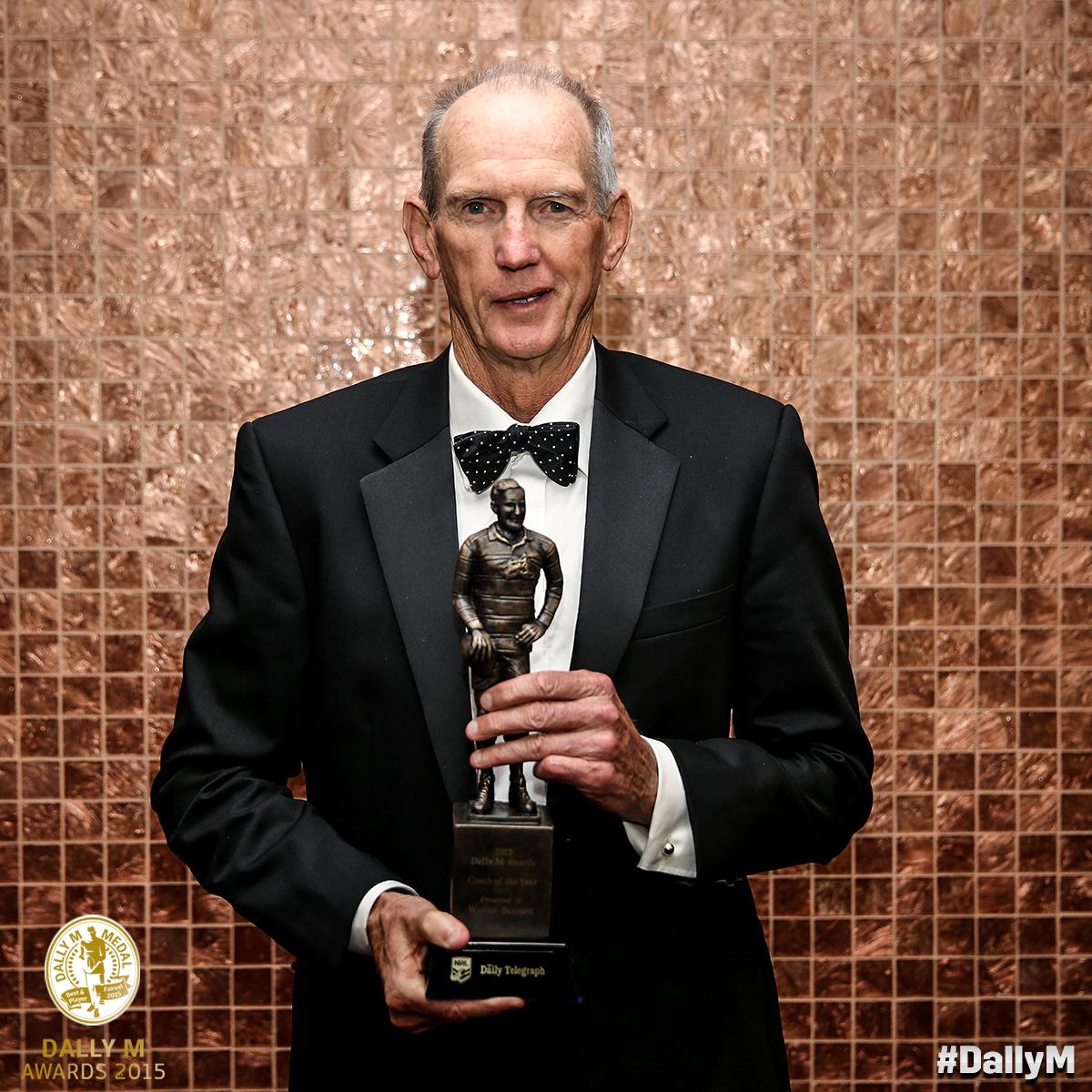 NRL's tweet photo. Your 2015 #DallyM Coach of the Year - Wayne Bennett!

#NRL http://t.co/6aQ2iBrglv