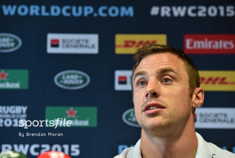 sportsfile's tweet photo. Tommy Bowe speaks to the media during an Ireland press conference after yesterdays convincing win over Romania! #IRFU http://t.co/i4MxCXSMu6