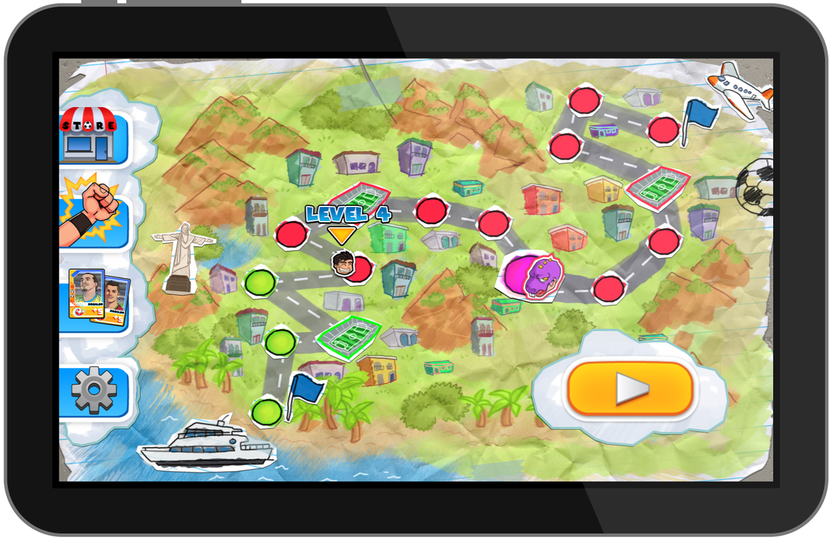 AgoolooStudios's tweet photo. Here's the Soccer Dash's map to progress in different levels and different worlds ! #indiedev #gamedev #frenchcows http://t.co/r7bTPINkrN
