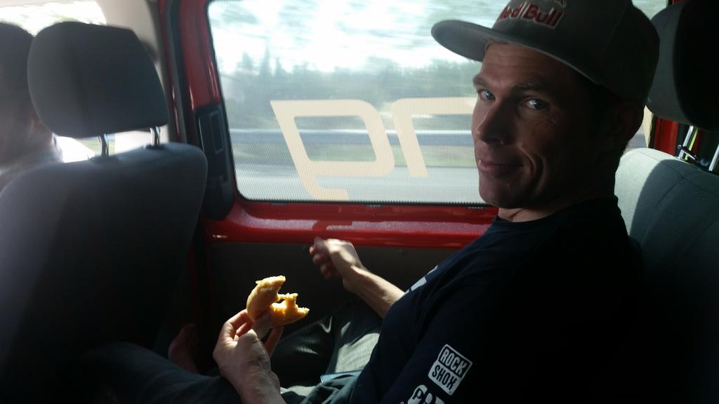 Curtis - 'delete this photo right now' haha @CurtisKeene #roadtrip #athletediet 😋🍩