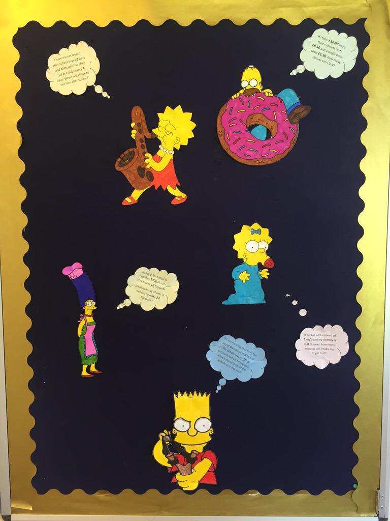 Miss_Berlo's tweet photo. Can you solve all of our Simpsons maths questions at tonight's @StAnnes_N13 open evening? http://t.co/BTanTepKVA