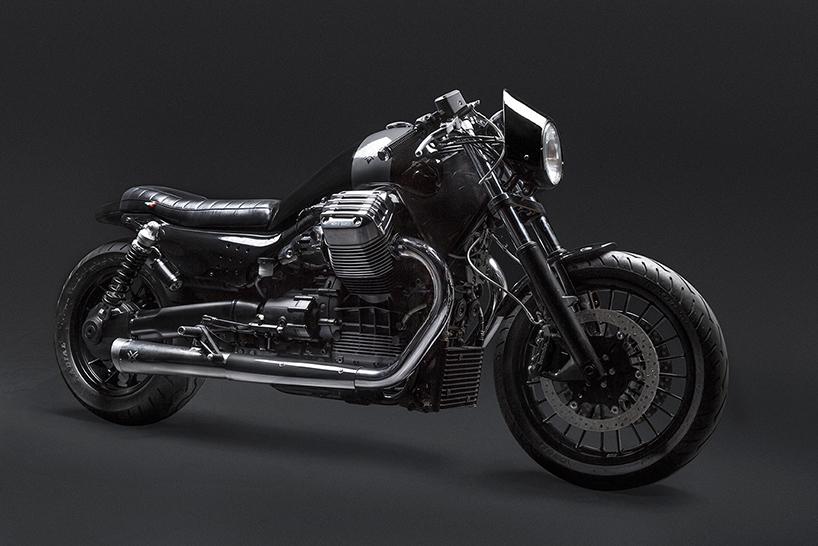 designboom's tweet photo. venier customs transforms moto guzzi bike into 1400cc C2 café racer 
 http://t.co/X3CB1nOXeW #designboomreaders http://t.co/JLCWhKQwU8