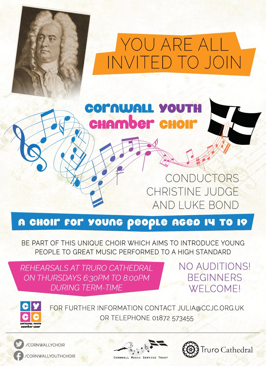 cornmustrust's tweet image. The Cornwall Youth Chamber Choir and the Cornwall Junior Choir are both recruiting new members: