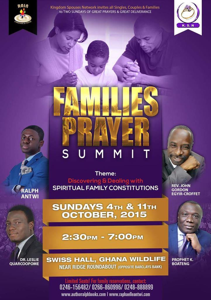 floxysam's tweet photo. #FamiliesPrayerSummit#Discover&amp;DealWithSpiritualFamilyConstitutions. 4th &amp;11th Oct 2015, Ghana WildLife 2pm Prompt http://t.co/z6QxN7Ol9B