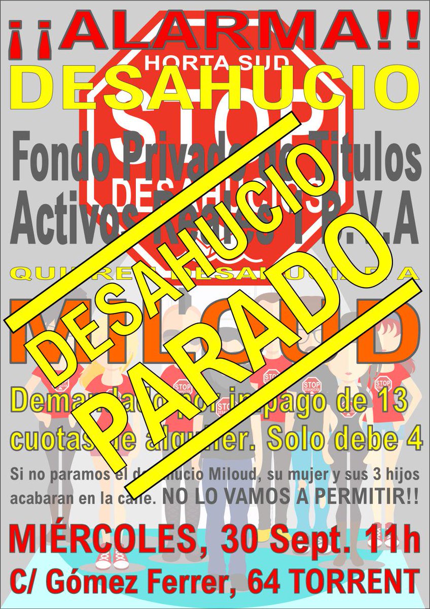 pah_hortasud's tweet photo. DESAHUCIO PARALIZADO. Ahora a buscar una solución. @PAHBurjassot
@PAHMorvedre
@PahHortaAlbufer
@Pahcampdeturia http://t.co/NHBgYYeDQx