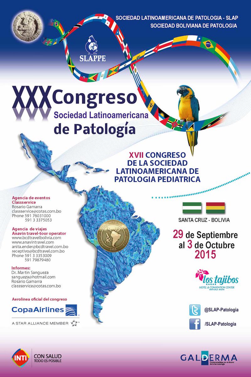 SLAPpatologia's tweet photo. Mañana es el día, Inicia nuestro XXX CONGRESO en Santa Cruz de la Sierra, Bolivia #slap2015 http://t.co/ZO7s7clvRs