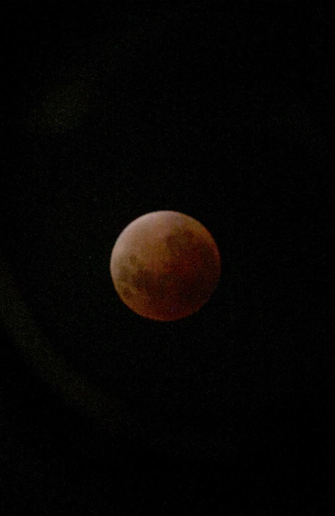 jszesz's tweet photo. Picture of the eclipse I took through the telescope last night http://t.co/S4kQWoVNR4