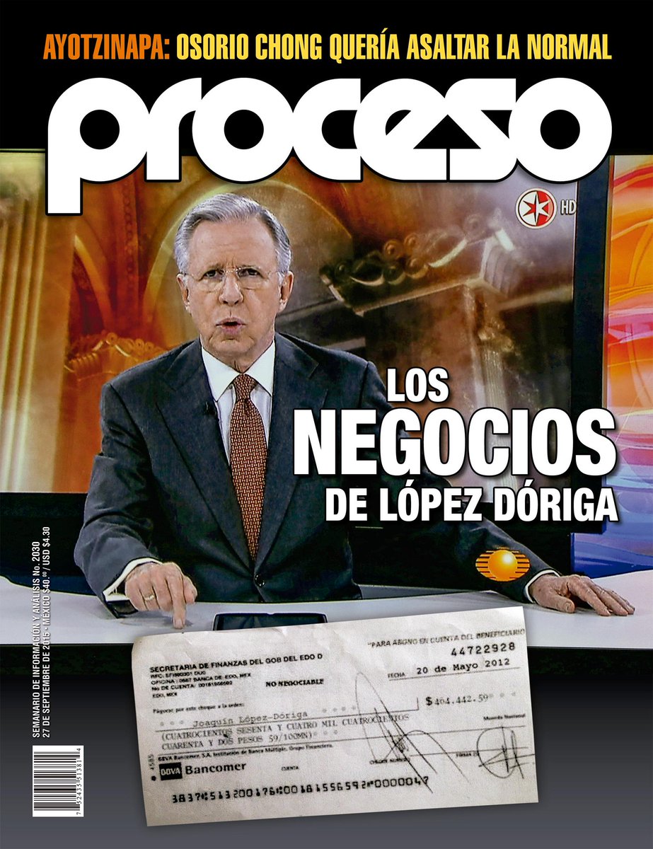 proceso's tweet photo. #Proceso2030: Los negocios de @lopezdoriga / #Ayotzinapa: Osorio quería asaltar la Normal http://t.co/zeeoe6QePC http://t.co/xoFyL88vho