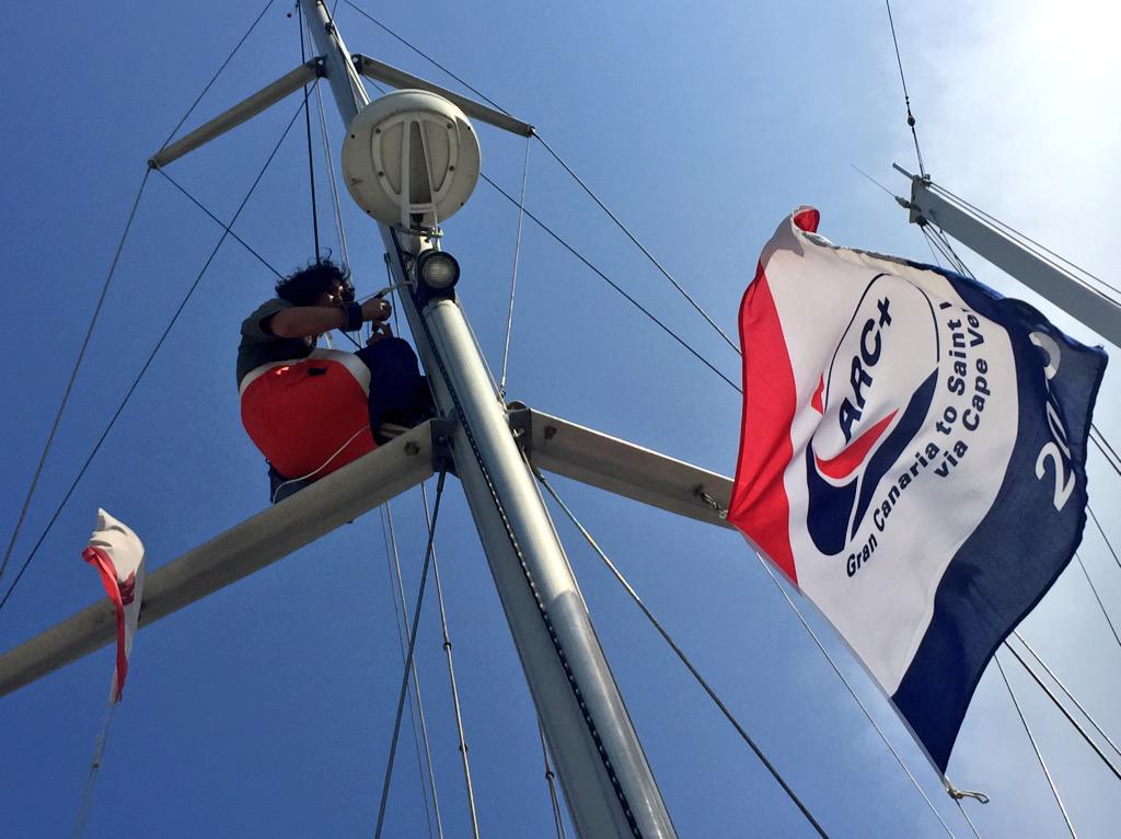 sailelement's tweet photo. Time to upgrade ye olde analog #Raydome to enter the 21st century. We've both been up the mast today! @RaymarineInc http://t.co/Gaiommml3V