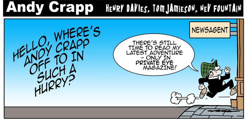 BeanoArtist's tweet photo. Don't miss Andy Crapp - only in @privateeyenews ! 
Drawn by me with witty words by @nevfountain and @jamiesont ! http://t.co/s9zSPvGKLp