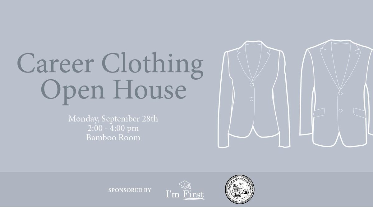 ImFirstRIT's tweet photo. today is the day!  career clothing open house at 2:00pm #freeclothes #careerfairprep #dressforsuccess http://t.co/UDQhSMWWRY