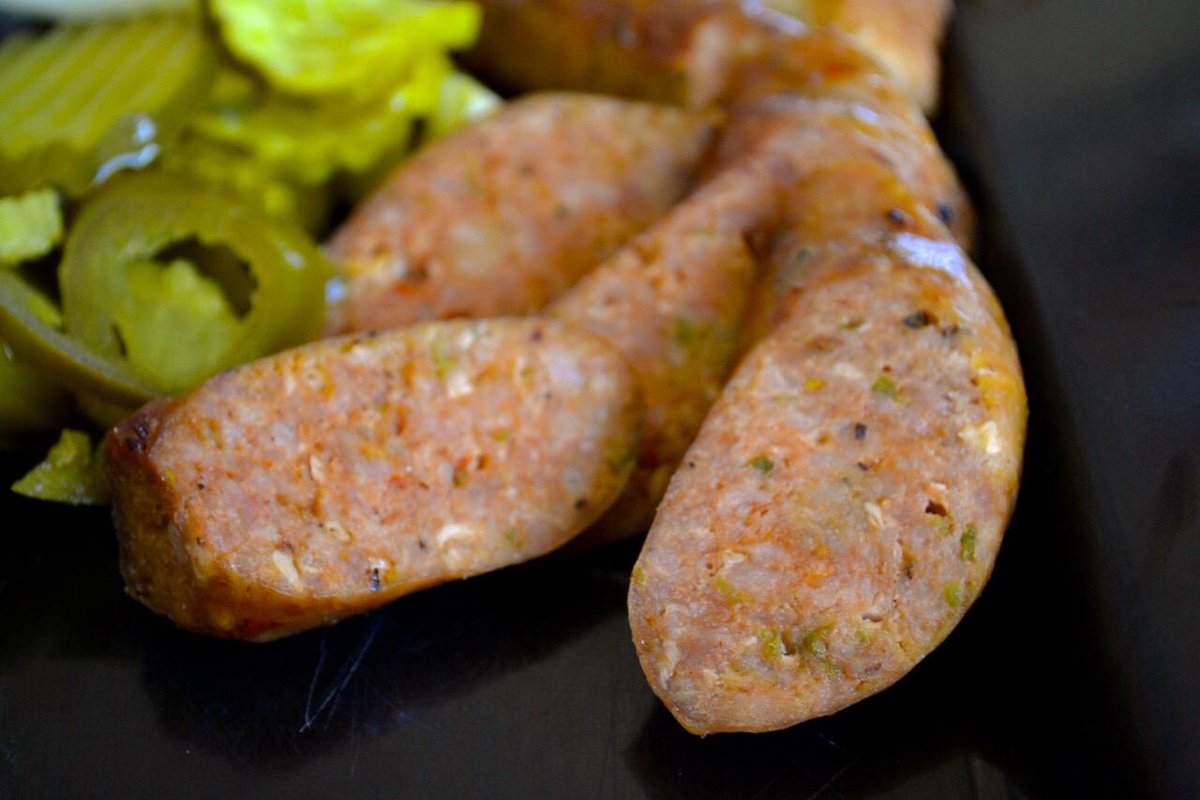 Pokejos's tweet photo. Come and get it while it lasts! The season for our Hatch Green Chile Sausage is almost over! #becausebbq #hatchchiles http://t.co/Typ5X5bSTT