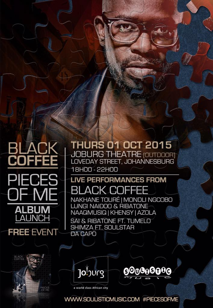 RealBlackCoffee's tweet photo. OK it's confirmed......#PIECESOFME Album Launch....#Braamfontein it's Free..... #itsforthepeople #wedanceagain http://t.co/zYy658SBNI