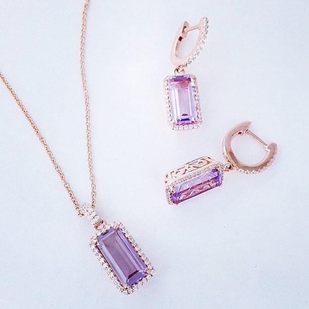 We're loving this brand new amethyst set by Lafonn. Rose gold bonded sterling silver and s… ift.tt/1PJeeh5