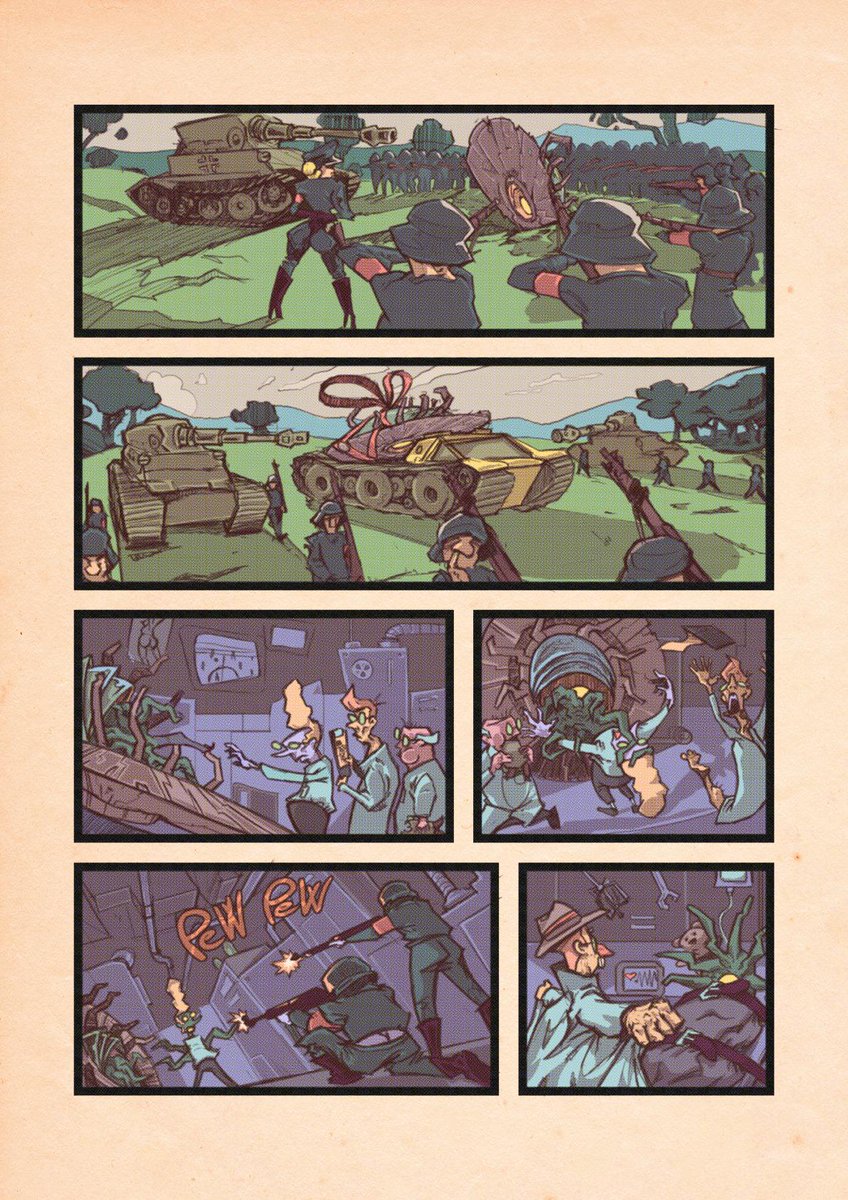 IronkraftGame's tweet photo. We're working on the Intro #comic for Ironkraft ;) Can you guess what happens there? #indiedev #gamedev http://t.co/KjUiNrOiVH