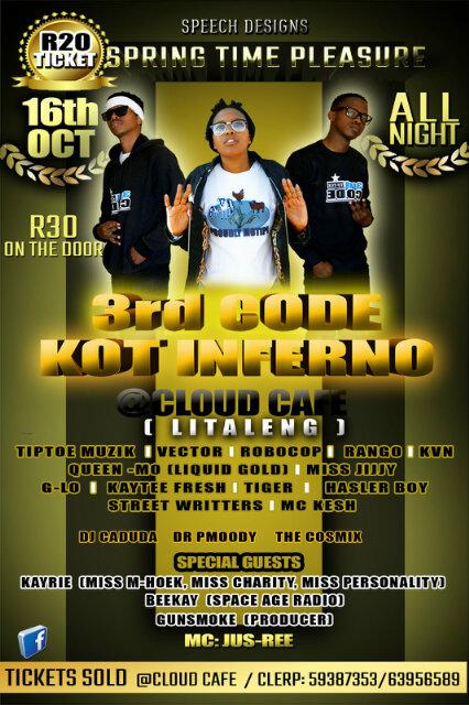 ClerpD's tweet photo. Sooo yep!! 16th October! Cloud Cafe forma ditaleng...@3rd_CODE @kot_inferno @Tiptoe_Music....dats wasup!! http://t.co/S48IGGlbCz
