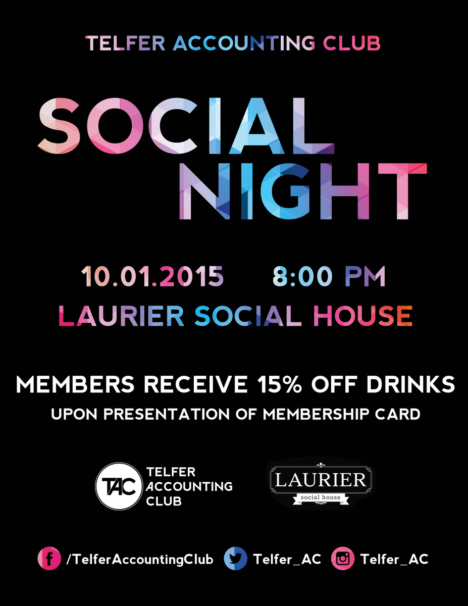 Telfer_AC's tweet photo. Join us for our first social event on October 1st at Laurier Social House - you won't regret it! http://t.co/v8qXfW60C4