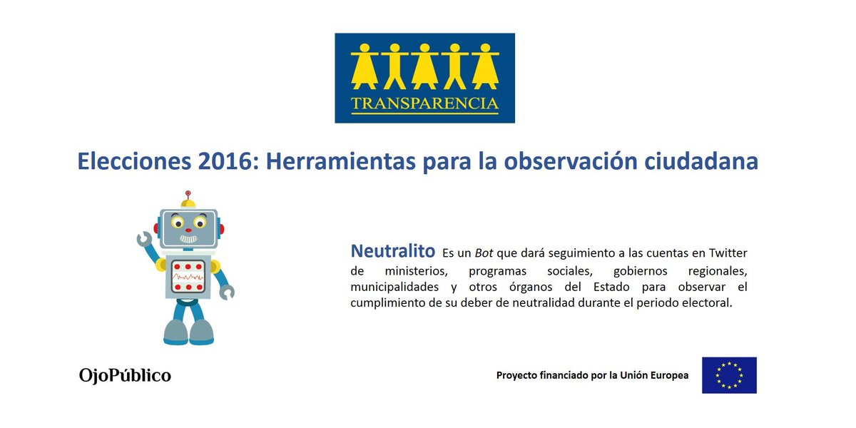 ACTransparencia's tweet photo. #Neutralito dará seguimiento a las cuentas de Twitter de las instituciones del Estado verificando la neutralidad http://t.co/j9h4SDp30t